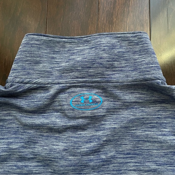 Under Armour Blue Quarter Zip Athletic Semi-Fitted Pullover Top long sleeve M - Picture 6 of 9